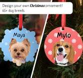 Custom Christmas Ornament with your dog - Choose from 65+ breeds, design your own! - Adventures of Rubi
